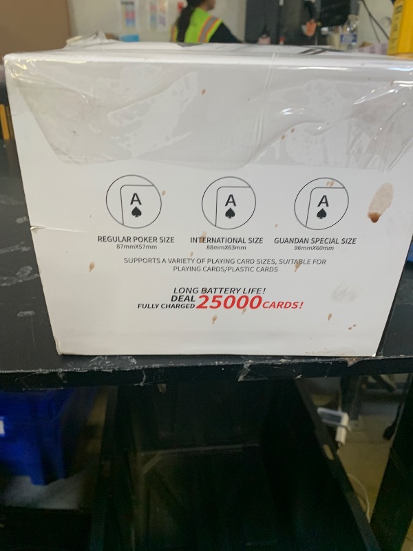 Photo 1 of 2-in-1 Automatic Card Shuffler & Dealer for 1-2 Decks Support 8 Players, 4 Drawing Remotes, Rechargeable Card Dealer Machine, Preset Games for Poker, UNO, Blackjack, Texas, Crazy Eights (white)