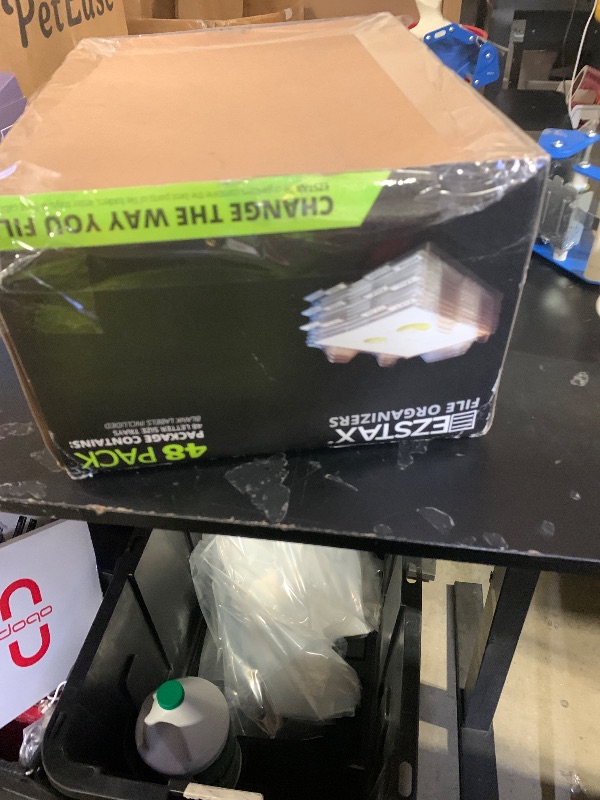 Photo 1 of EZSTAX File Organizers - Letter Size, Stackable Trays for Desk - for Office Files, Mail, Documents - 48 Pack