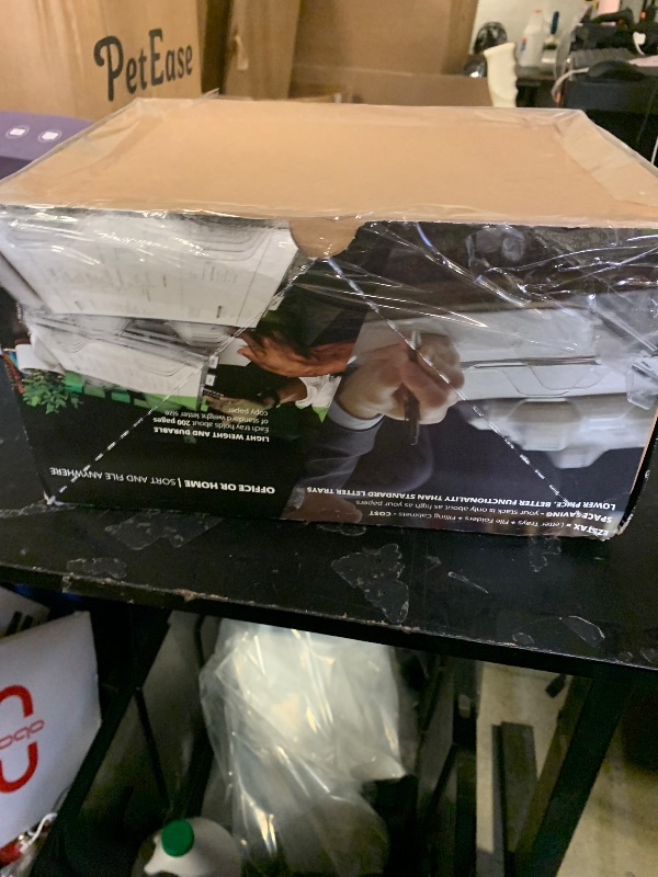 Photo 1 of EZSTAX File Organizers - Letter Size, Stackable Trays for Desk - for Office Files, Mail, Documents - 48 Pack