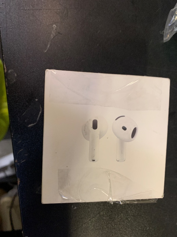 Photo 1 of Apple AirPods 4 Wireless Earbuds, Bluetooth Headphones, Personalized Spatial Audio, Sweat and Water Resistant, USB-C Charging Case, H2 Chip, Up to 30 Hours of Battery Life, Effortless Setup for iPhone