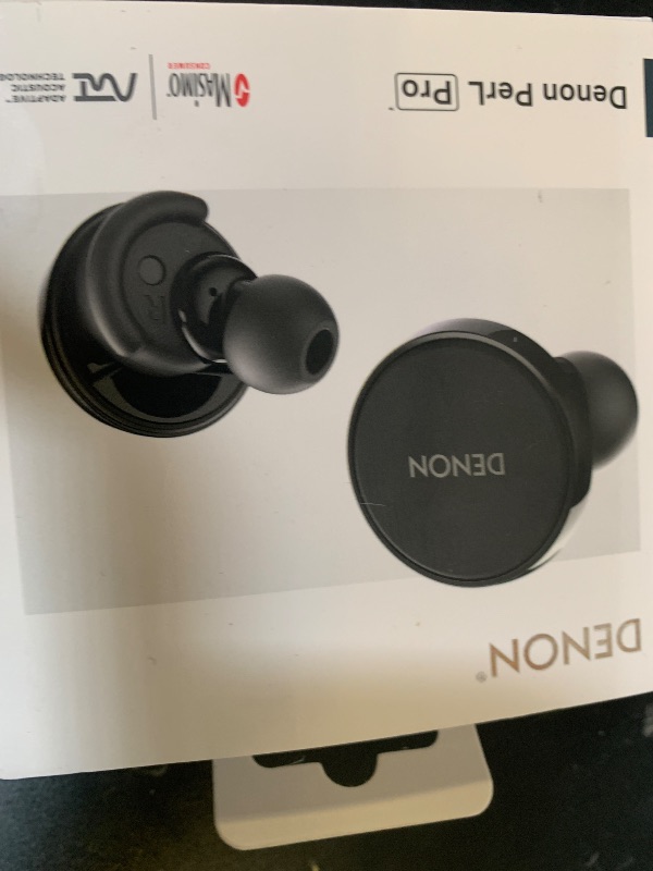 Photo 1 of Denon PerL Pro True Wireless Earbuds - Adaptive Active Headphones Wireless Noise Canceling, Masimo Adaptive Acoustic Technology, Spatial Audio, 32Hr Battery Life, Wirefree Charging, Black