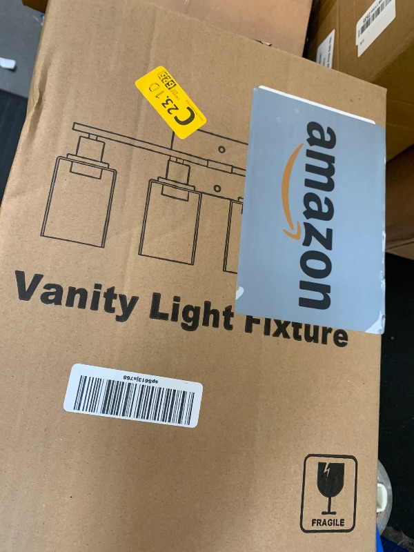 Photo 1 of Indoi 4-Light Bathroom Light Fixtures, Brushed Nickel Vanity Lights with Clear Glass Shades, Modern Bathroom Wall Lamp for Mirror Living Room Cabinet Bedroom Porch