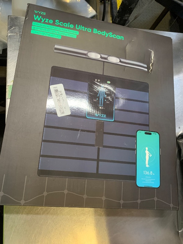 Photo 1 of Wyze Scale Ultra BodyScan Smart Scale with Handle – Wi-Fi & Bluetooth Body Composition Scale for Weight, BMI, Body Fat, Muscle Mass, and Segmental Measurement, Black