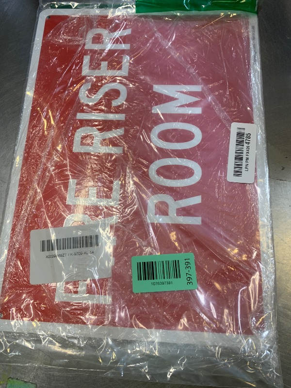 Photo 1 of "Fire Riser Room" Sign By SmartSign | 10" x 14" Aluminum