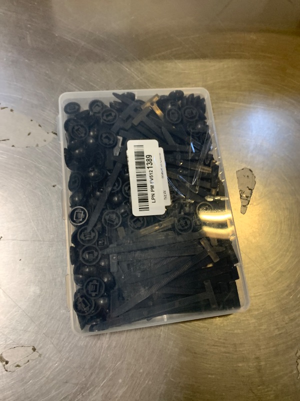 Photo 1 of 100 Pcs Nylon Universal Cable Tie Buckle – Heavy Duty Sided Snap Fit Zip Ties with Button Lock, UV Resistant Plastic Cable Fasteners for Automotive, Electrical & Daily Repair