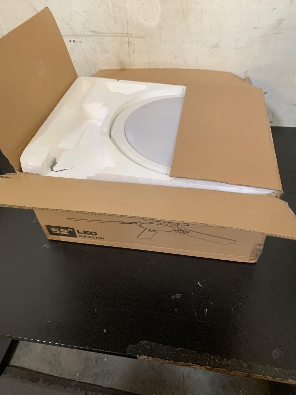 Photo 1 of TCL 52" Low Profile Ceiling Fan with Light, Slim, White, Flush Mount, DC Reversible Motor, 6 Speeds, Remote Control, Noiseless, Dimmable, LED Light, 3CCT, Modern Ceiling Fan for Bedroom Living Room