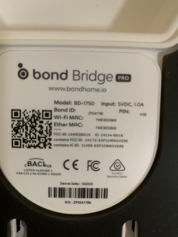 Photo 1 of BOND BRIDGE PRO | Add Wi-Fi to Motorized Shades | Ceiling Fans and Fireplaces| Ethernet port & PoE | Compatible with Alexa, Google Home and App