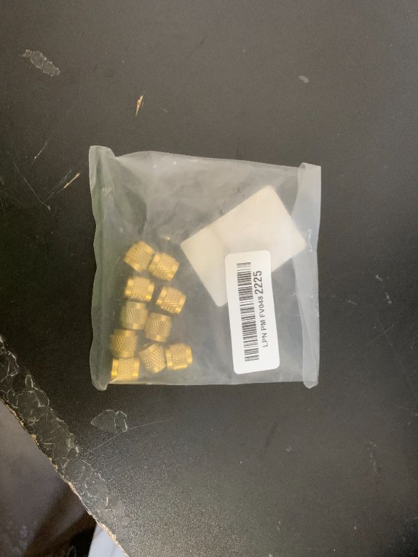 Photo 1 of 1/4" Flare Caps, 10 Pcs Brass Compression Cap Stop Valve Cap for Plumbing and HVAC Quick Seal Adapters (Gold)