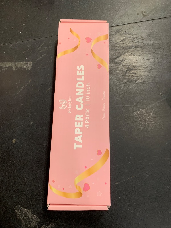 Photo 1 of 10 Inch Cream Spiral Taper Candles for Home Decoration, 4 Pack Pink-Gradient Candlesticks for Dinner Party Wedding Holiday