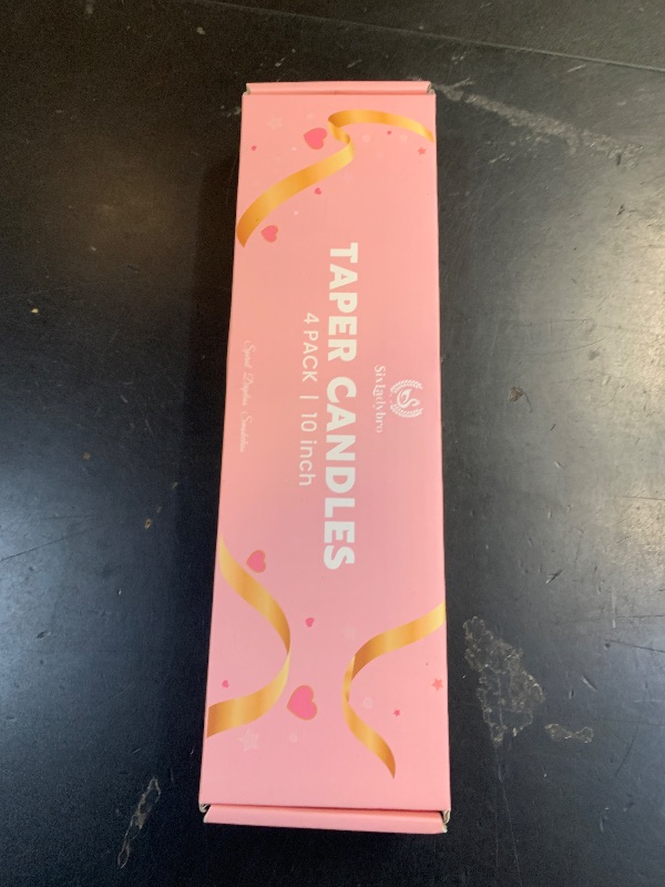 Photo 1 of 10 Inch Cream Spiral Taper Candles for Home Decoration, 4 Pack Pink-Gradient Candlesticks for Dinner Party Wedding Holiday