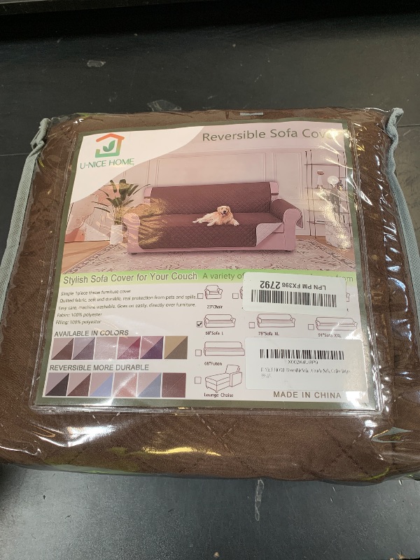 Photo 1 of U-NICE HOME Reversible Sofa Cover Washable Couch Cover for Dogs Friendly with Elastic Straps Water Repellent Furniture Protector for 3 Cushion Couch (Sofa, Coffee/Beige)