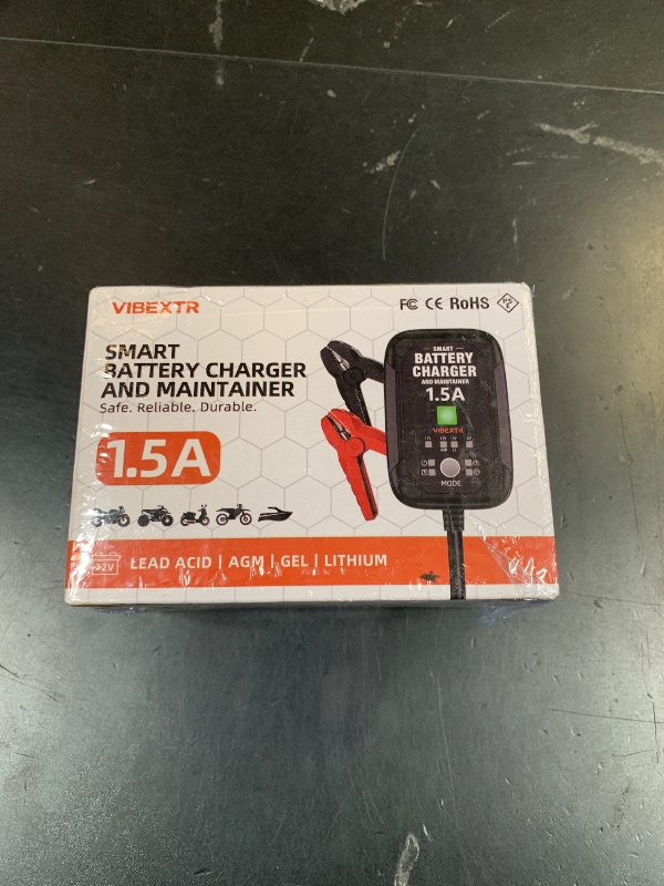 Photo 1 of 1.5A 6V/12V Car Battery Charger – Automatic Trickle Charger, Battery Maintainer with Overcharge Protection & Temperature Compensation – for Lead Acid, AGM, Gel, Lithium Batteries