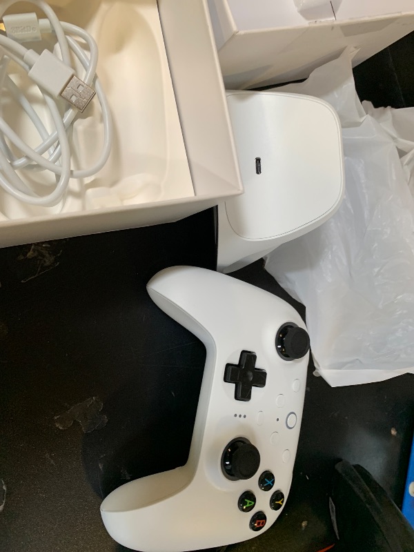 Photo 1 of 8BitDo Ultimate 2 Wireless Controller for Windows PC, Apple, Steam & Android, Gaming Controller with TMR Joysticks, Hall/Tactile Triggers, Motion Control, RGB Fire Ring, 1000Hz Polling Rate, White