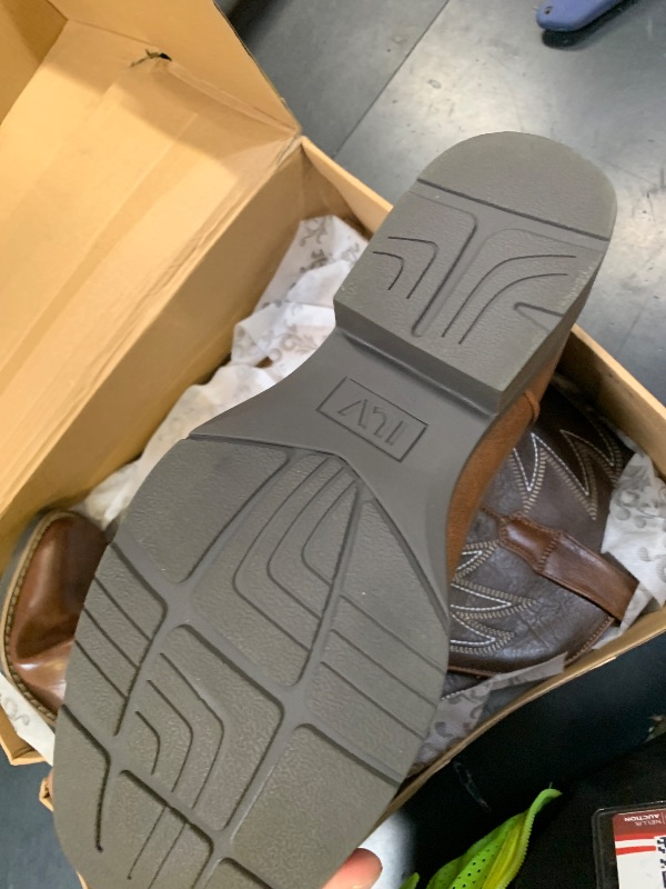 Photo 1 of IUV Cowboy Boots For Men Square Toe Western Boots Durable Classic Embroidered Pull On Boot Slip Resistant Country Boot