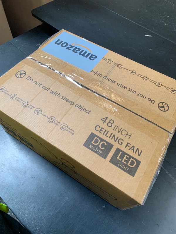 Photo 1 of Dolavast Ceiling Fans with Lights, 48 inch Low Profile Ceiling Fan with Light and Remote Control, Flush Mount, Reversible, 3CCT, Dimmable LED, Noiseless, Black Ceiling Fan for Bedroom, Dining Room