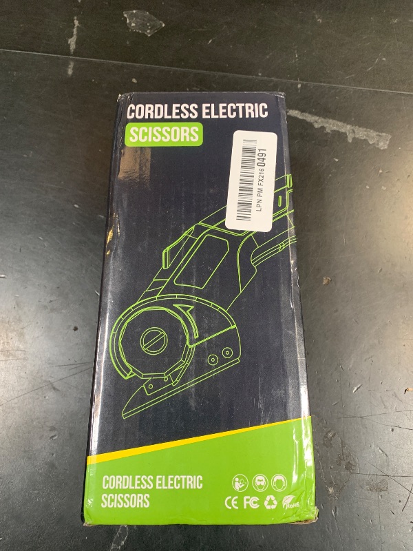 Photo 1 of Cordless Electric Scissors: 4V Rechargeable Rotary Cardboard Cutter, 3000mAh Battery, with LED Light & Safety Lock, 2 Blades, Electric Box Cutter for Fabric Carpet Carton Plastic Leather Cloth
