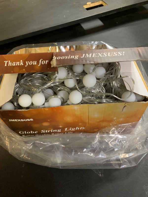 Photo 1 of 100ft Globe String Lights Indoor Outdoor Waterproof, 200 LED Christmas fairy Lights Plug in with Remote, Connectable Hanging Lights for Bedroom Classroom Camping Patio Wedding Garden Decor, Warm White