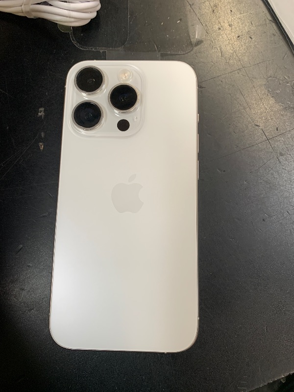 View 3 of Apple iPhone 15 Pro, 512GB, White Titanium - Unlocked (Renewed)