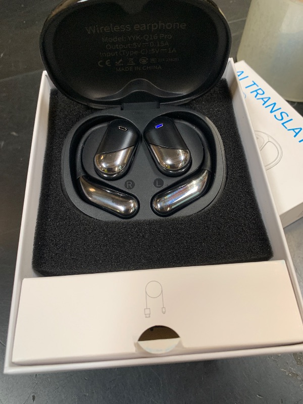 Photo 1 of AI Translator Earbuds Bluetooth 6.1, Open Ear Design with Touchscreen, Portable Translation Device for Travel & Learning