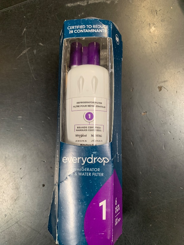 Photo 1 of everydrop by Whirlpool Ice and Water Refrigerator Filter 1, EDR1RXD1, Single-Pack , Purple