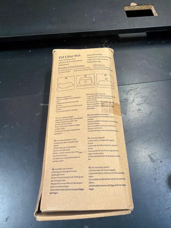 Photo 1 of Garoopion Silicone Cat Litter Trapping Mat, Large Waterproof 34" X 22" Cat Litter Box Mat, Easy to Clean, Beige