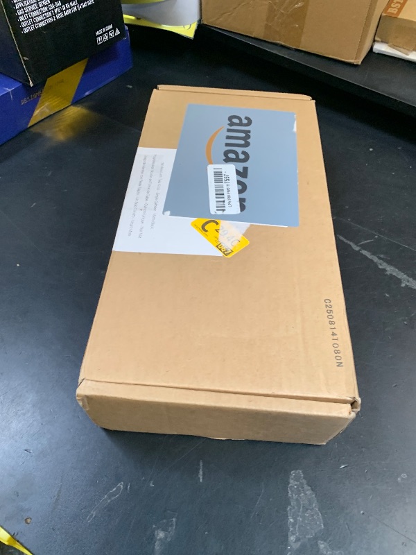 Photo 1 of Amazon Basics Front Door Lock Set, Handleset with Tulip Knob, Level Door Handle, Exterior, Single Cylinder, Matte Black, 1-Pack