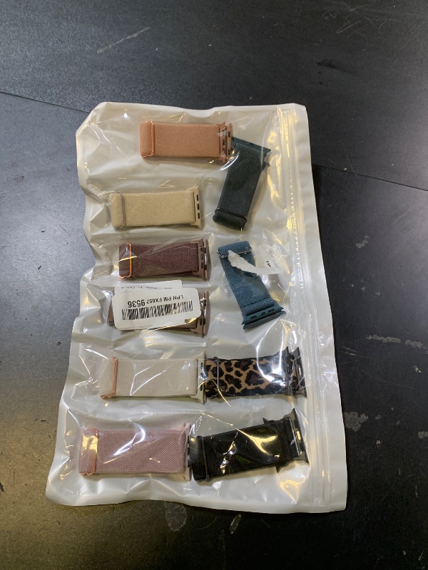 Photo 1 of 10 Pack Stretchy Bands Compatible with Apple Watch Band 40mm 38mm 41mm 42mm 44mm 45mm 46mm 49mm Women Men, Nylon Solo Loop Elastic Sport Straps for iWatch Series 11 10 9 8 7 6 5 4 SE 3 Ultra