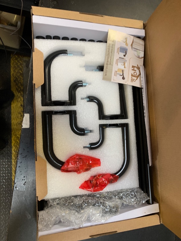 Photo 1 of Double Curtain Rods 2 Pack 48 to 84 Inches, HOTOZON Blackout Double Curtain Rods for Windows 36 to 80 Inches (3-6.6 ft), 6/8 Inches Wrap Around Room Darkening Telescoping Drapery Rod, Black