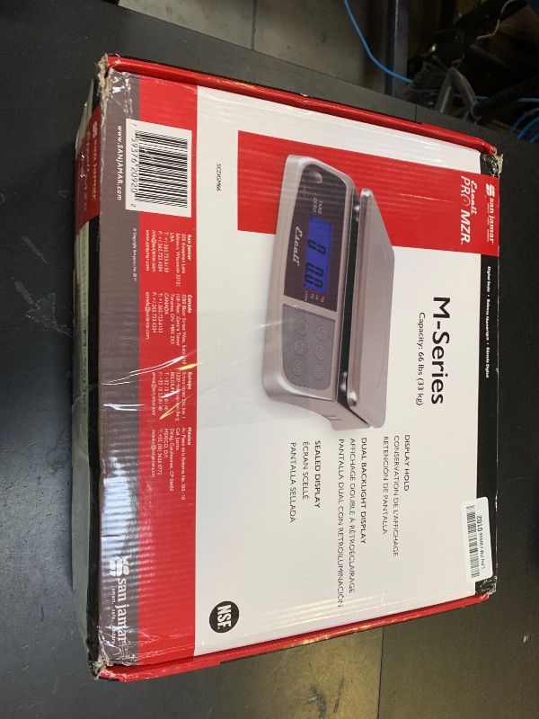 Photo 1 of San Jamar Digital Food Scale, Battery Operated with 66 Pound Capacity for Cooking, Baking, Meal Prep, Diet Tracking, Stainless Steel, 6.82 Pounds, Silver