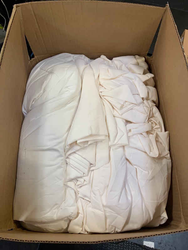 Photo 1 of MUXHOMO 7 Pieces Full Comforter Set, Soft Bed in a Bag Full Size, All Season Bedding Set with Comforter, Flat Sheet, Fitted Sheet, Pillowcases & Shams, Ivory