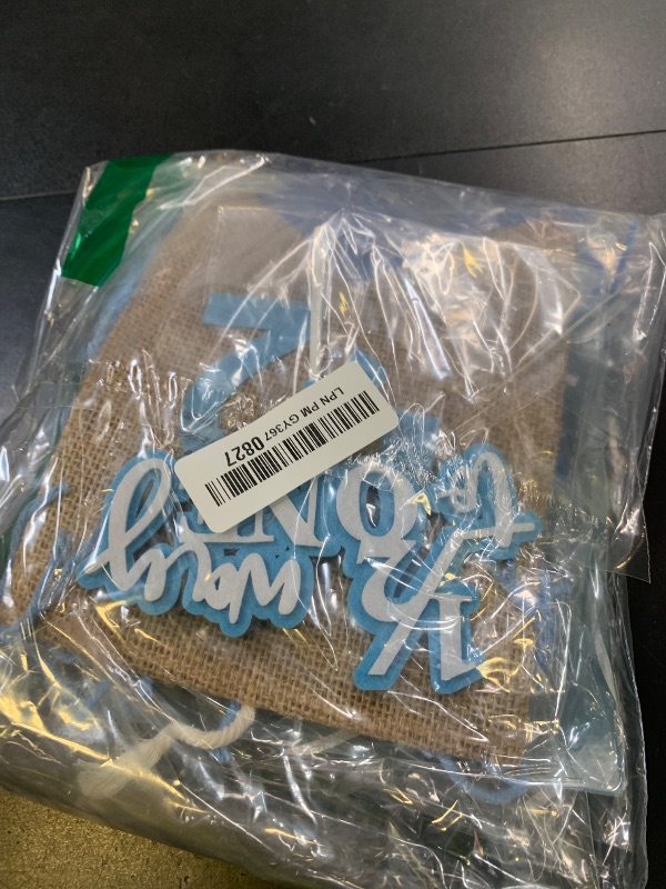 Photo 1 of 1/2 Birthday Boy Half Birthday Decorations – 4PCS Blue 6 Month Party Set with 1/2 Way to One Banner, Halfway High Chair Banner, Cake Topper and Hat for 6 Month Baby Boy Photo Shoot Decor