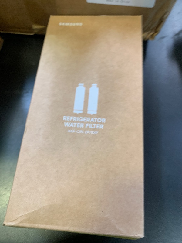 Photo 1 of Samsung HAF-CIN-2P/EXP Genuine Refrigerator Water Filter, Reduces 99% of Harmful Contaminants for Clean, Clear Drinking Water, 6-Month Life, Easy Install, Pack of 2