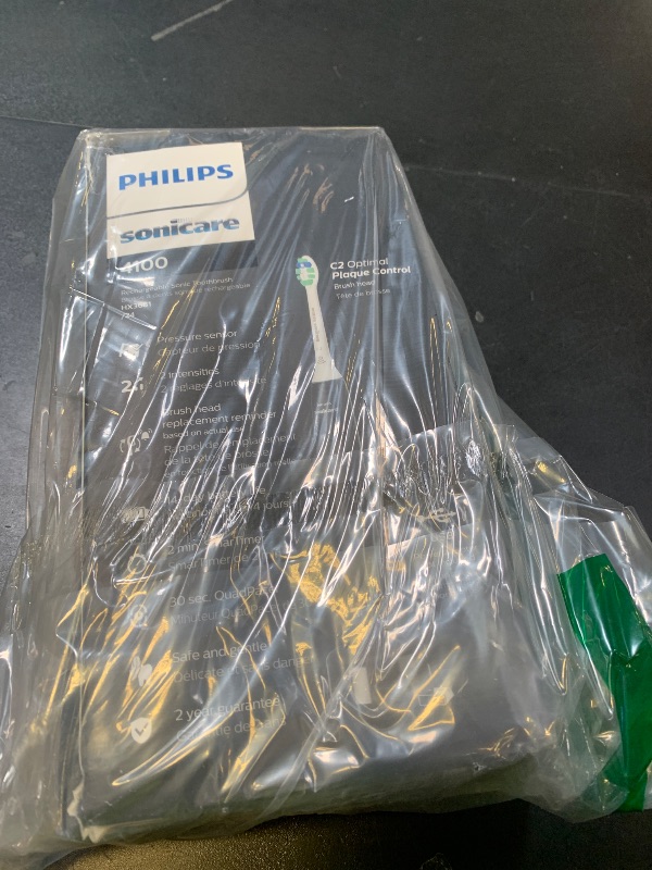 Photo 1 of Philips Sonicare 4100 Series Electric Toothbrush - Sonic Toothbrush with Advanced Sonic Technology, Pressure Sensor, Two Intensity Settings, Smartimer & Quadpacer, Black, Model HX3681/24