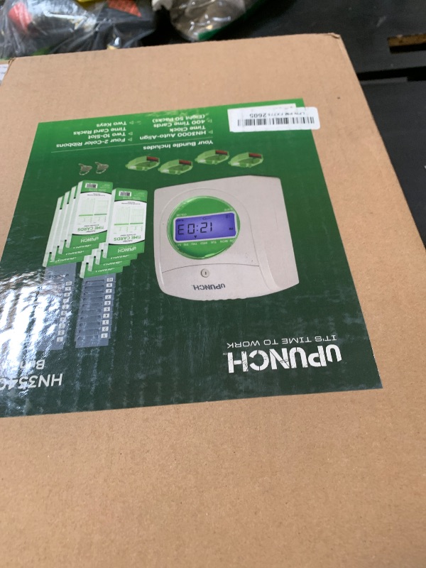 Photo 1 of uPunch HN3540 Complete Small Business Start-Up Kit: AutoAlign Time Clock System with 400 Time Cards, 4 Ribbons, and 2 Racks
