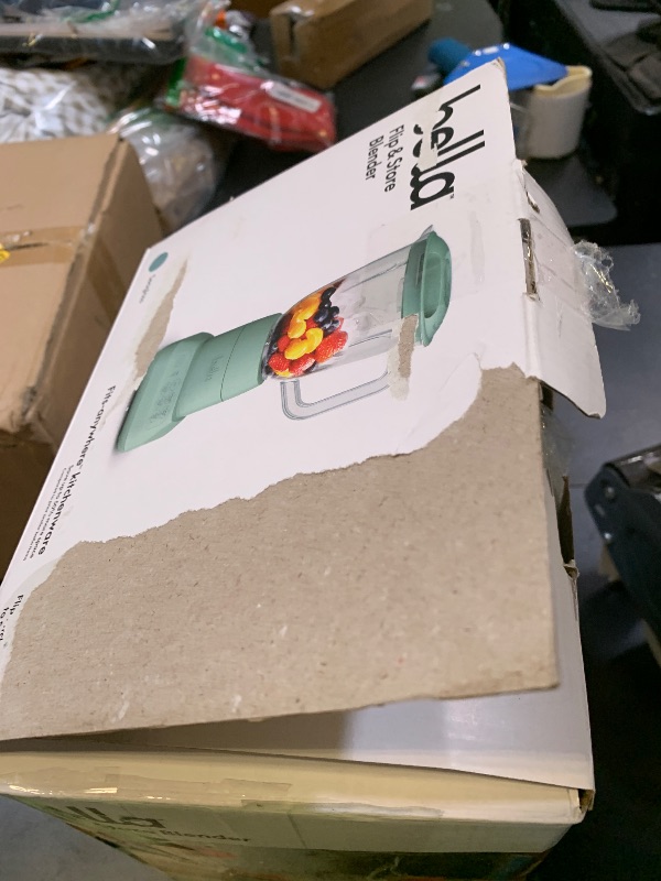 Photo 1 of bella 10 Speed Countertop Blender, Juicer & Smoothie Maker, Fits-anywhere™ Kitchenware, Slim Flip & Store Design, Dishwasher Safe 48oz Capacity Pitcher & Lid, Stainless Steel Blade, 450 Watt, Seaglass