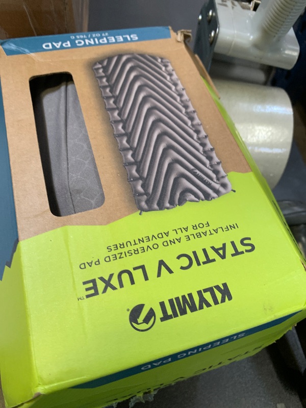 Photo 1 of Klymit Static V Luxe Sleeping Pad, Lightweight Lofted Camping Air Mattress for Tents and Cars with Body Mapping Tech, 3 In Thick Grey