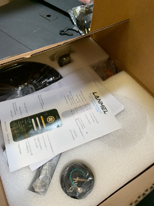 Photo 1 of LANMEL 42'' Black Ceiling Fans with Lights and Remote, 6 Speed Low Profile Modern Ceiling Fan with Quiet DC Motor for Indoor Outdoor Bedroom Living Room