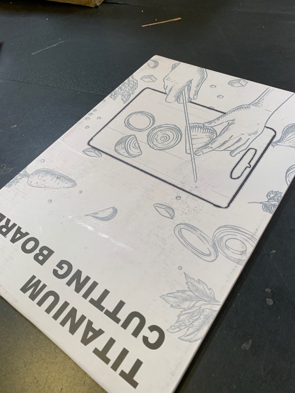 Photo 1 of 100% Titanium Cutting Board for Kitchen - Dishwasher Safe Chopping Boards with Handle, Reversible Charcuterie Board for Home Counter Outdoor Camping Housewarming Gifts for Women (16 x 11.1)