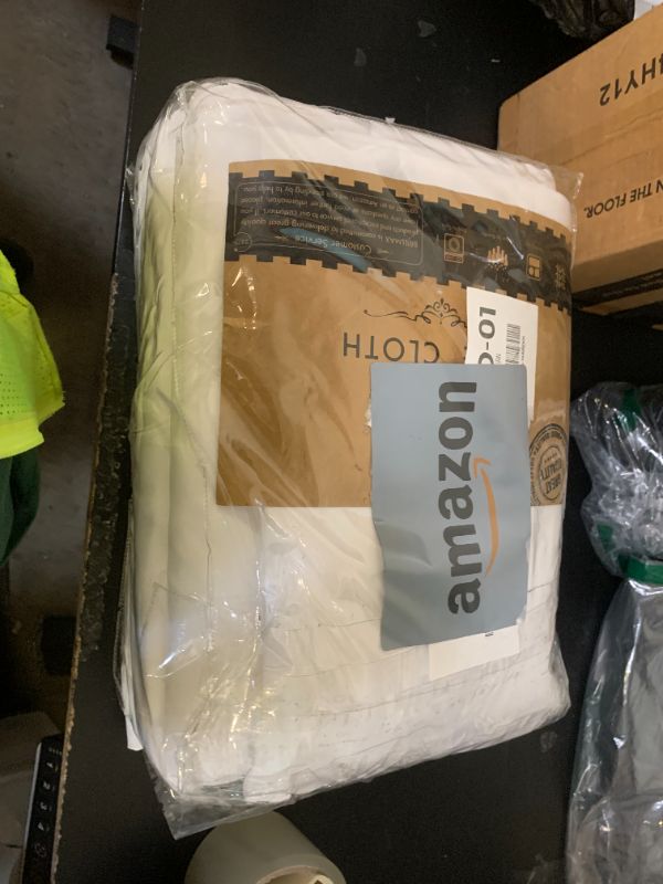 Photo 1 of BRILLMAX 6 Pack White Round Tablecloths 120 Inch for 60” Tables - 150 GSM Polyester Fabric, Floor Length Drop, Water, Stain & Wrinkle Resistant Cloth Cover for Wedding Reception Banquet Dining