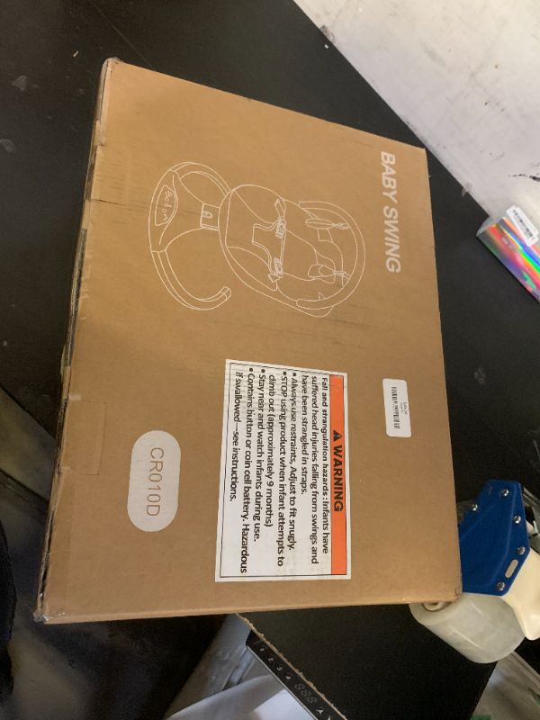 Photo 1 of Baby Swing, Electric Infant Swing with Remote Control, 5 Speed Adjustable, Machine Washable Seat, 5 Point Safety Harness, Bluetooth Music, Portable Swing for Babies (Black)