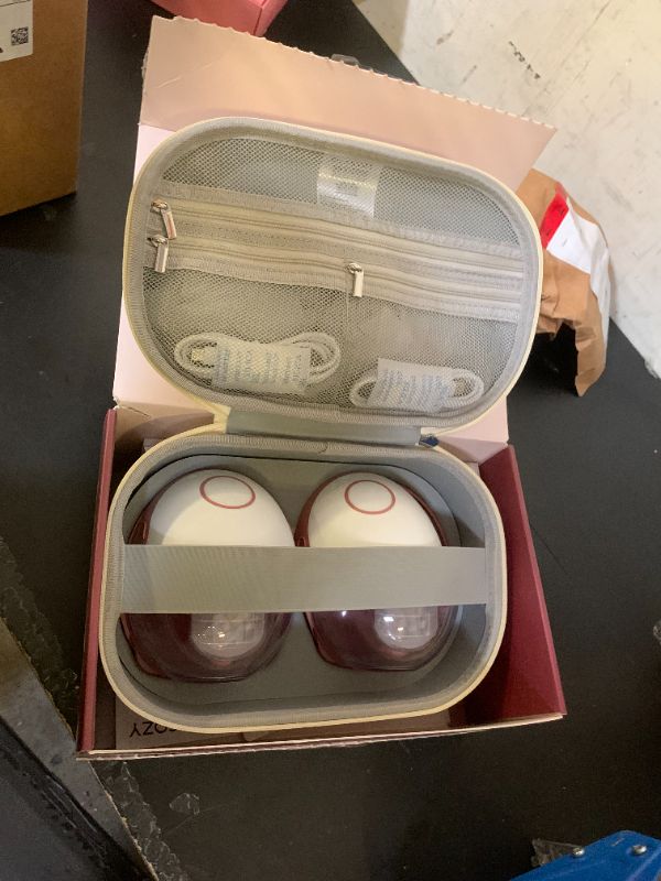 Photo 1 of Momcozy Breast Pump Hands Free Mobile Style | M6, Wearable Breastfeeding Pump Ideal Rhythm for More Milk, DoubleFit Flange More Fit & Discreet with 3 Modes & 9 Levels, 24mm - 2 Pack Cozy Red