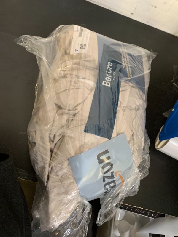 Photo 1 of Bedsure 100% Washed Cotton Duvet Cover Oversized King - Linen Color Minimalist Bedding Set Linen Like - PureWoven Plain Simple & Soft Comforter Cover for All Seasons (Oversized King, 120"x98")