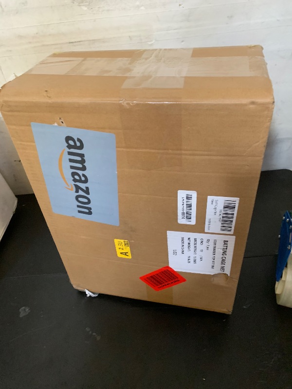 Photo 1 of Golf Batting Cage Netting Golf Practice Nets, 10ft x 10ft x 10ft Frame NOT Included, with 4 Carabiners and 2 Tie Rope, for Backyard, Black