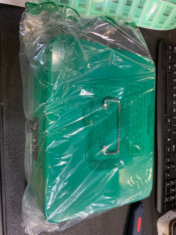 Photo 1 of KYODOLED Large Cash Box with Combination Lock,Safe Metal Box for Money, Storage Lock Box with Money Tray,9.84"x 7.87"x 3.54" Green Large