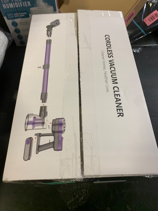 Photo 1 of WLOTPO Cordless Vacuum Cleaner for Home, Lightweight Stick Vacuum Cordless Rechargeable with Power Suction, Up to 35 Mins Runtime, Hardwood Floor Vacuum for Pet Hair, Carpets, Tile(Purple)