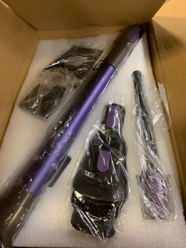 Photo 1 of WLOTPO Cordless Vacuum Cleaner for Home, Lightweight Stick Vacuum Cordless Rechargeable with Power Suction, Up to 35 Mins Runtime, Hardwood Floor Vacuum for Pet Hair, Carpets, Tile(Purple)