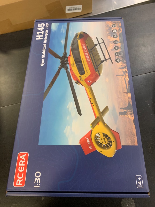 Photo 1 of Ssccgym C190 H145 6CH Remote Control Helicopter Aircraft for Adults Beginners RC Heli Single Rotor No Ailerons Maintain Altitude Hover/Optical Flow Positioning RTF 335MM (Yellow 2-Battery)