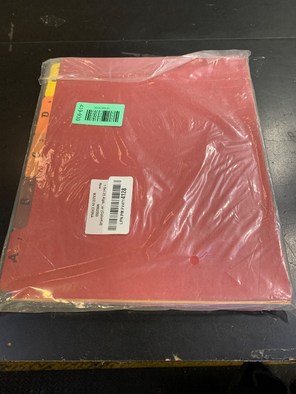 Photo 1 of 1 Set 25 Alphabet File Dividers A-Z Top Tab File Guides Letter Size 1/5 Cut Tab Manila Alphabetical File Organizer File Cabinet Dividers for Work Office Home School and Desk Organizer (Colorful)