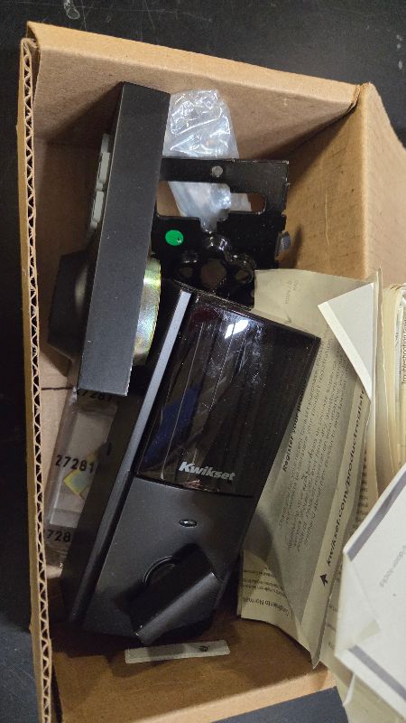 Photo 1 of Kwikset 914 Contemporary Keypad SmartCode Electronic Deadbolt Smart Lock featuring SmartKey Security and ZigBee 3.0 Technology in Matte Black