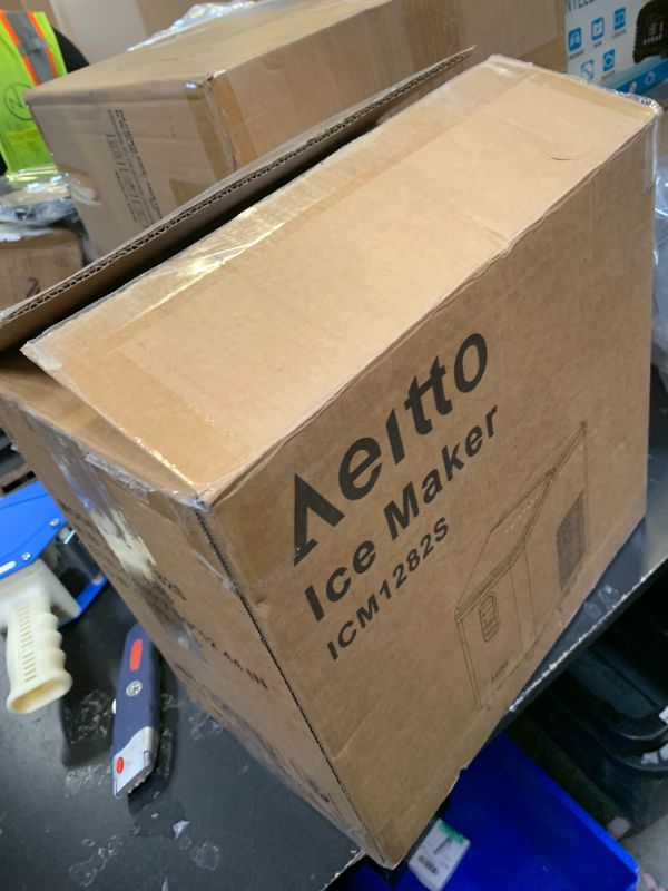 Photo 1 of Aeitto Ice Maker Countertop 26lbs/24H, Ice Machine 8 Ice Cubes Ready in 6 Mins, 2 Sizes of Bullet Ice Portable Ice Makers with Basket & Scoop, Auto Self-Cleaning for Home/Kitchen/Office Stainless